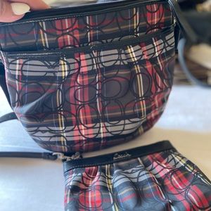 Authentic Coach crossbody with wristlet.
